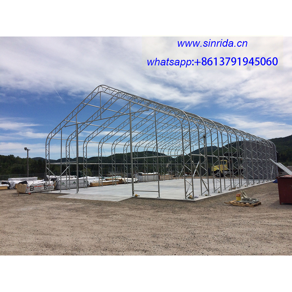 XH4070 steel frame shelter with PVC fabric cover